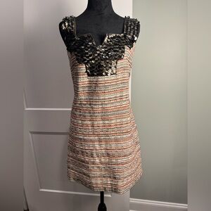 Milly of New York Multicolor Sequin striped sheath mini dress